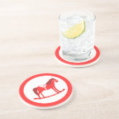 Scandinavisch schommelpaard zandsteen onderzetter (Zijkant)