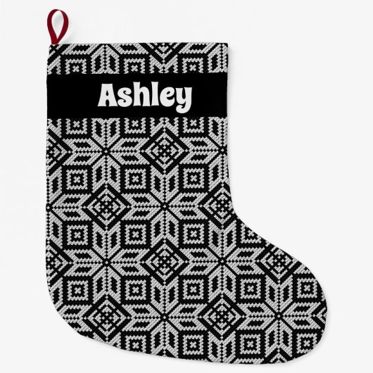 Scandinavisch Selburose-kerstpatroon Grote Kerstsok (Voorkant)