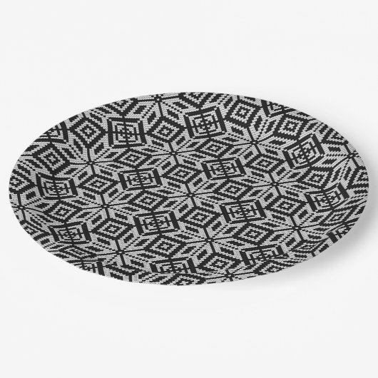 Scandinavisch Selburose-kerstpatroon Papieren Bordje (Gekanteld)