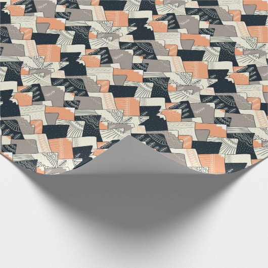 Scandinavisch stijlbergpatroon cadeaupapier (Hoek)