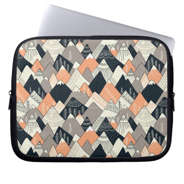 Scandinavisch stijlbergpatroon laptop sleeve (Voorkant)