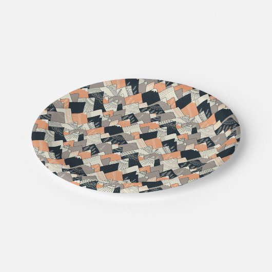 Scandinavisch stijlbergpatroon papieren bordje (Gekanteld)