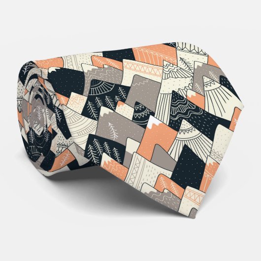 Scandinavisch stijlbergpatroon stropdas (Opgerold)