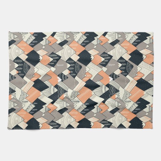 Scandinavisch stijlbergpatroon theedoek (Horizontaal)