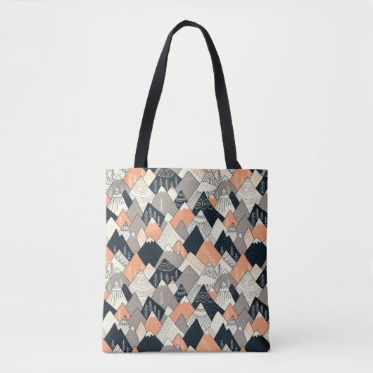 Scandinavisch stijlbergpatroon tote bag (Voorkant)