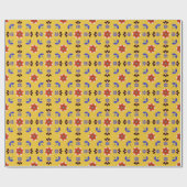 Scandinavisch stijlgeometric Floral Pattern Cadeaupapier (Vlak)