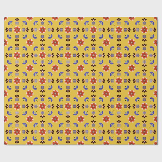 Scandinavisch stijlgeometric Floral Pattern Cadeaupapier (Vlak)