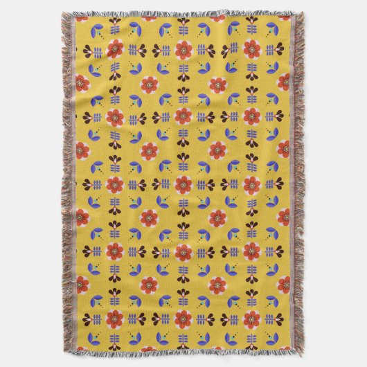 Scandinavisch stijlgeometric Floral Pattern Deken (Voorkant Verticaal)