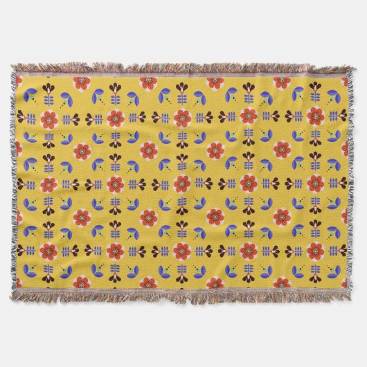 Scandinavisch stijlgeometric Floral Pattern Deken (Voorkant)