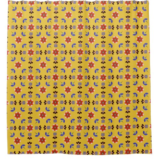 Scandinavisch stijlgeometric Floral Pattern Douchegordijn (Voorkant)