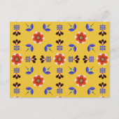 Scandinavisch stijlgeometric Floral Pattern Feestdagenkaart (Voorkant)