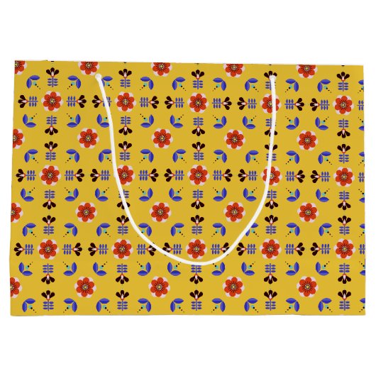 Scandinavisch stijlgeometric Floral Pattern Groot Cadeauzakje (Achterkant)