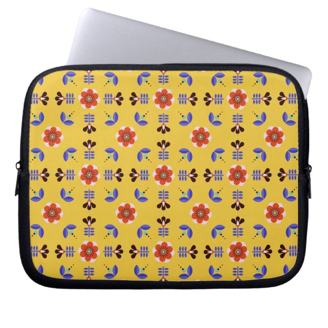 Scandinavisch stijlgeometric Floral Pattern Laptop Sleeve (Voorkant)