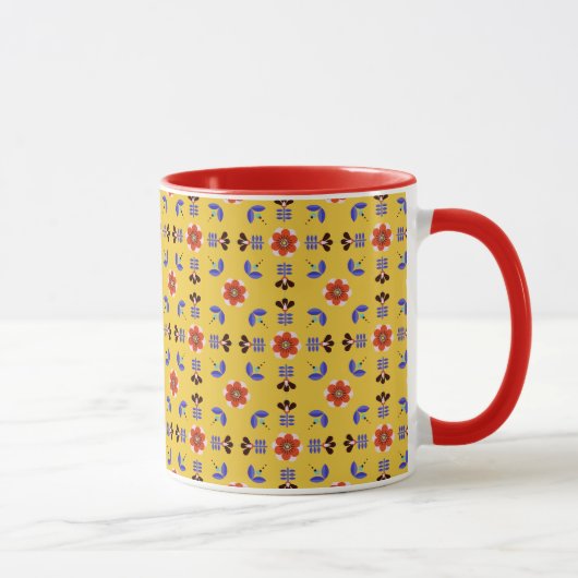 Scandinavisch stijlgeometric Floral Pattern Mok (Rechts)