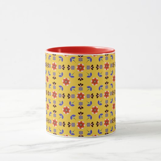 Scandinavisch stijlgeometric Floral Pattern Mok (Midden)