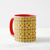 Scandinavisch stijlgeometric Floral Pattern Mok (Voorkant links)