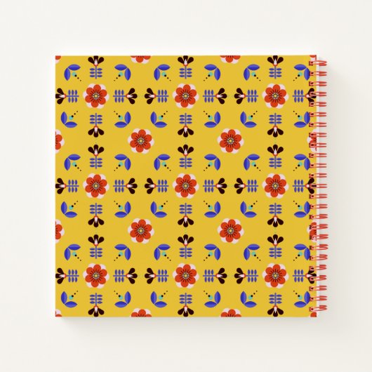 Scandinavisch stijlgeometric Floral Pattern Notitieboek (Achterkant)