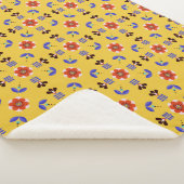 Scandinavisch stijlgeometric Floral Pattern Sherpa Deken (3/4)