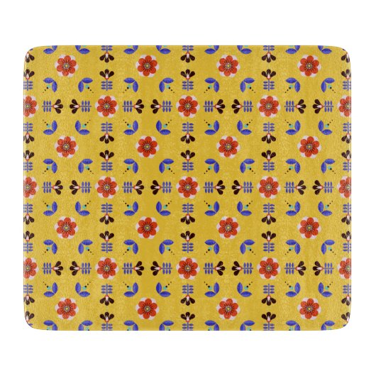 Scandinavisch stijlgeometric Floral Pattern Snijplank (Voorkant)