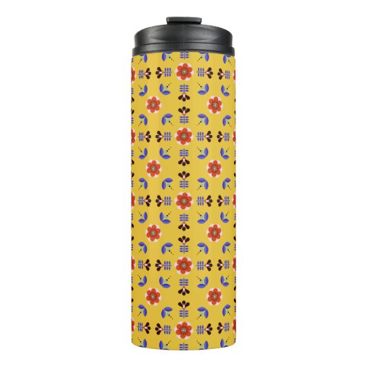 Scandinavisch stijlgeometric Floral Pattern Thermosbeker (Voorkant)
