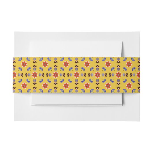 Scandinavisch stijlgeometric Floral Pattern Uitnodigingen Wikkel (Voorkant Voorbeeld)