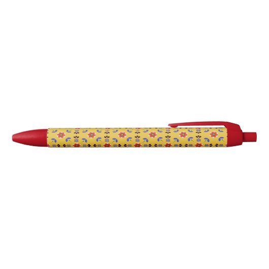 Scandinavisch stijlgeometric Floral Pattern Zwarte Inkt Pen (Bovenkant)