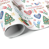 Scandinavisch stijlpatroon in Scandinavië Cadeaupapier (Rol Hoek)