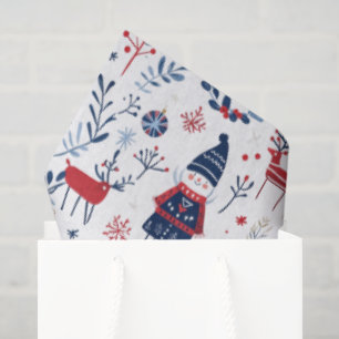 Scandinavisch thema kerstsymbolen patroon tissuepapier