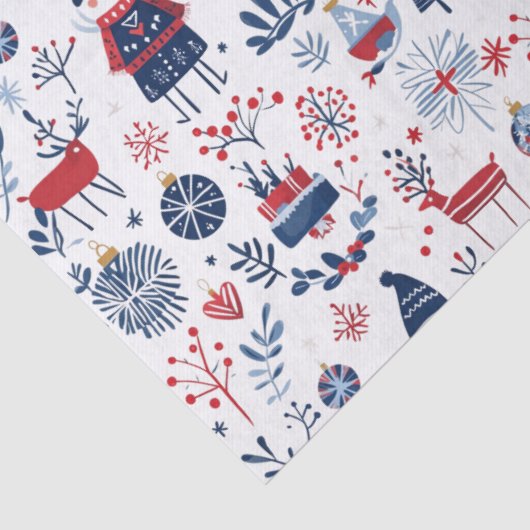 Scandinavisch thema kerstsymbolen patroon tissuepapier (Detail)
