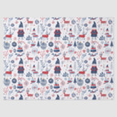 Scandinavisch thema kerstsymbolen patroon tissuepapier (Voorkant)