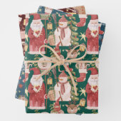 Scandinavisch traditioneel kerstpatroon inpakpapier vel (In situ)