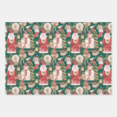 Scandinavisch traditioneel kerstpatroon inpakpapier vel (Voorkant)