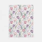 Scandinavisch tulp bloemmotief fleece deken (Voorkant)