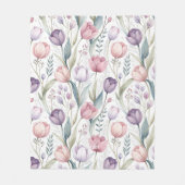 Scandinavisch tulp bloemmotief fleece deken (Voorkant)