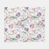 Scandinavisch tulp bloemmotief fleece deken (Voorkant (Horizontaal))