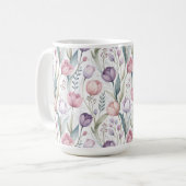 Scandinavisch tulp bloemmotief koffiemok (Voorkant links)
