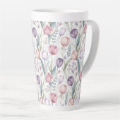 Scandinavisch tulp bloemmotief latte mok (Rechterhoek)