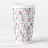 Scandinavisch tulp bloemmotief latte mok (Voorkant)