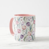 Scandinavisch tulp bloemmotief mok (Voorkant links)