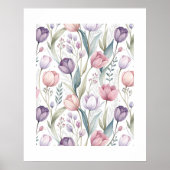 Scandinavisch tulp bloemmotief poster (Voorkant)