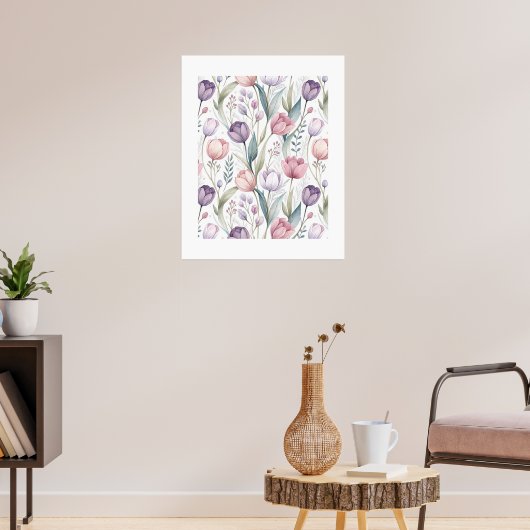 Scandinavisch tulp bloemmotief poster (Woonkamer 3)