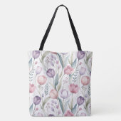 Scandinavisch tulp bloemmotief tote bag (Achterkant)