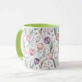 Scandinavisch tulp bloempatroon mok (Voorkant links)