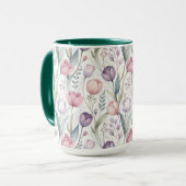 Scandinavisch tulp bloempatroon mok (Voorkant links)