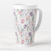 Scandinavisch tulpenbloempatroon latte mok (Rechterhoek)