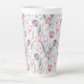 Scandinavisch tulpenbloempatroon latte mok (Voorkant)