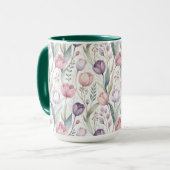 Scandinavisch tulpenbloempatroon mok (Voorkant links)
