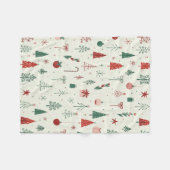 Scandinavisch vakantiebos fleece deken (Voorkant (Horizontaal))