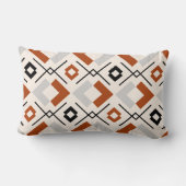 Scandinavisch verbrand oranje grijs en beige geome kussen (Achterkant)