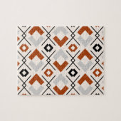 Scandinavisch verbrand oranje grijs en beige geome legpuzzel (Horizontaal)